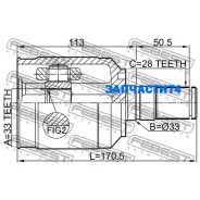 ���� ���������� ����� 33X33X28 Febest 2211XM12LH 2211XM12LH ����