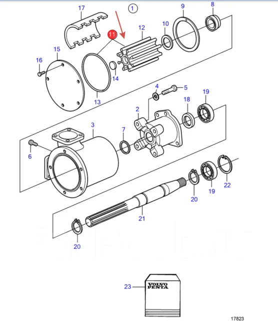 ���������� ����� ��������� ���� 3830459 Volvo Penta D12/13/16 SLP. ����