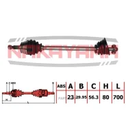��� ���������, �����. ����� Renault Laguna 93-01, Laguna Grandtour 95-01 (23x29.95x700x56.3) Nakayama ND303NY ����