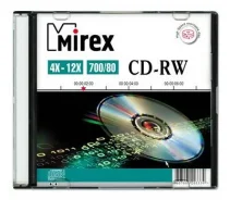 ���� CD-RW Mirex 700 Mb, 12�, Slim Case (1) / 202318 ����