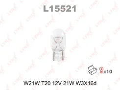 ����� ����������� W21W T20 12V 21W W3X16d LYNXauto L15521 L15521 ����