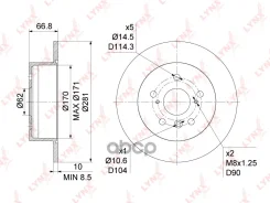 ���� ��������� ��������������� (281x10) | ��� | Toyota Camry(V40, V50) 2.4-3.5 06-/ Lexus ES 3.5 06-12 LYNXauto ���. BN1136 BN1136 ����