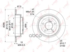 ���� ��������� ��������������� (266x10) | ��� | Subaru Forester(SF, SG) 2.0-2.5 97- / Impreza(GC-G) 1.5-2.5 92- / Legacy I-III 1.6-2.5 -03 LYNXauto ��...
