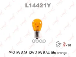 ����� PY21W 12V BAU15S Orange PY21W S25 12V 21W BAU15S Orange LYNXauto ���. L14421Y L14421Y ����