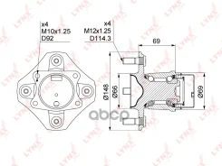 ������� ������ | ��� ����/��� | Nissan Tiida (_C11) 05-11 / Grand Livina PH 08-13 [+ABS] LYNXauto ���. WH1073 WH1073 ����