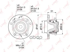 ������� ������ | ����� ����/��� | BMW 1 (E81) 04-12 / BMW 3 (E90) 04-12 / BMW X1 08- [+ABS] LYNXauto ���. WH1238 WH1238 ����