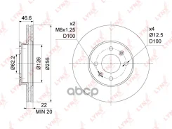 ���� ��������� ������������� (256x22) | ����� | Hyundai Accent(MC) 1.4-1.6 05-10 / i20 1.1D-1.6D 08- / Kia Rio II 1.4-1.6 05- LYNXauto ���. BN1058 BN1...