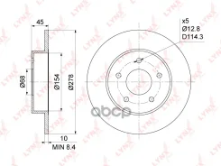 ���� ��������� ��������������� (278x10) | ��� | Nissan Primera(P12) 1.6-2.5 02- / Almera Tino 1.8-2.2D 00- LYNXauto ���. BN1101 BN1101 ����