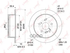 ���� ��������� ��������������� (288x10) | ��� | Lexus RX300-400h 03-08/ Toyota Harrier 2.4-3.5 03-08 / Highlander 3.3 03-07 LYNXauto ���. BN1143 BN114...