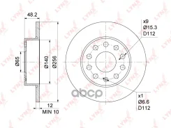 ���� ��������� ��������������� (256x12) | ��� | Audi A3 1.8T-3.2 03-12/ Skoda Octavia(1Z) 1.4-2.0D 04-13 / Superb(3T) 1.4-2.0D 08-15/ VW Caddy III 1.4...
