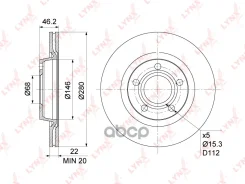 ���� ��������� ������������� (280x22) | ����� | Audi A4 1.6-3.0 94-08 / VW Passat 1.6-2.5D 96-05 (�����) / Audi A8 2.5D-6.0 96-10 (���) LYNXauto ���....