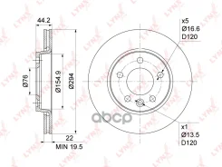 ���� ��������� ������������� (294x22) | ��� | VW Transporter V-VI 1.9D-3.2 03- LYNXauto ���. BN1211 LYNXauto BN1211 ����
