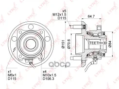 ������� ������ | ��� ����/��� | Chevrolet Captiva 06- / Opel Antara 06- [+ABS] LYNXauto ���. WH1130 WH1130 ����