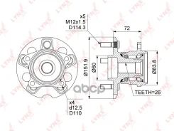 ������� ������ | ��� ����/��� | Toyota Harrier (_U35) 03-08 / Highlander (_U25, _U45) 03-13 / Lexus RX (_U35) 03-08 4WD LYNXauto ���. WH1352 WH1352 ��...