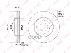 ���� ��������� ������������� (237,5x22) | ����� | Nissan AD(Y11) 1.5-1.8 99-05 LYNXauto ���. BN1114 BN1114 ����