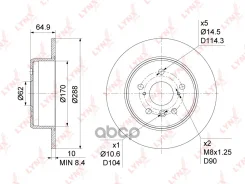 ���� ��������� ��������������� (288x10) | ��� | Toyota Camry(V10-V30) 2.2-3.0 91-06 / Harrier 2.2-30 97-03 / Highlander 2.4-3.0 00-07/ Lexus ES 3.0 96...