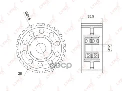 ����� �������� ����� ��� Toyota Hiace 2.4D 90-06 / Hilux 2.4D 88-05 / Land Cruiser(70) 2.4D 90-96 LYNXauto ���. PB3038 PB3038 ����