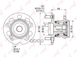 ������� ������ | ��� ����/��� | Toyota RAV4 (ACA2_) 00-05 / Noah / Voxy (_R65, _R75) 01-10 LYNXauto ���. WH1076 WH1076 ����