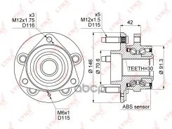 ������� ������ | ����� ����/��� | Opel Astra J 09- / Chevrolet Cruze 09- (16) LYNXauto ���. WH1103 WH1103 ����