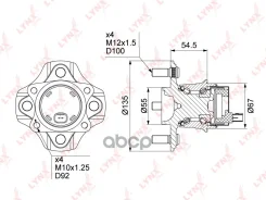 ������� ������ | ��� ����/��� | Toyota Vitz / Yaris / Platz / Echo (_CP1_) / Fun Cargo (NCP2_) 99-05 / Ist (NCP6_) 02-07 [+ABS] LYNXauto ���. WH1204 W...