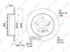 ���� ��������� ��������������� (269x12) | ��� | Toyota Camry(V30) 2.4-3.3 (US) 01-06/ Lexus ES 3.0 01-08 LYNXauto ���. BN1141 BN1141 ����