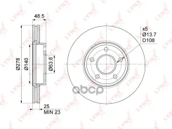 ���� ��������� ������������� (278x25) | ����� | Ford Focus II 1.4-2.0D 04-12 / C-Max 1.6-2.0D 03-10 / Volvo C30 1.6-2.5 06-12 / S40 II 1.6-2.5 04-12 L...