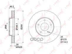 ���� ��������� ������������� (280x28) | ����� | Nissan Primera(P12) 1.6-2.5 02- / X-Trail(T30) 2.0-2.5 01- / Maxima(A33) 2.0-3.0 00-03 / Almera Tino 1...