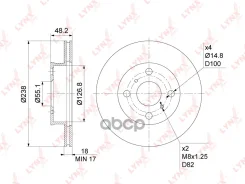 ���� ��������� ������������� (238x18) | ����� | Toyota Corolla(E10, E11) 1.3-1.6 92-01 LYNXauto ���. BN1166 BN1166 ����