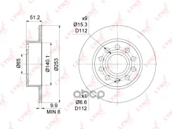 ���� ��������� ��������������� (253x10) | ��� | Audi A3 1.2-2.0 03-12/ Skoda Octavia(1Z/5E) 1.2-2.0D 03- / Yeti 1.2-2.0D 09-/ VW Caddy III 1.2-2.0D 04...