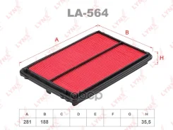 ������ ��������� Honda Torneo Saloon CF 2.0 98-03 LYNXauto ���. LA564 LA564 ����
