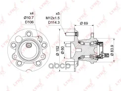 ������� ������ | ��� ����/��� | Toyota RAV4 (ZCA25W) 00-05 / Noah (AZR6_) 01-07 / Ipsum (ACM2_) 01-09 LYNXauto ���. WH1175 WH1175 ����