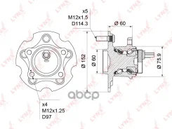 ������� ������ | ��� ����/��� | Toyota RAV4 (ACA_, ACE_) 05-12 / RAV 4 (ZS, AL) 12- / Auris (NZE18_, ZRE18_) 12- LYNXauto ���. WH1232 WH1232 ����