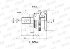 ���� ������� 26/32 ABS 50 ����� ����/��� Honda�Civic�IV�MA, ��MB��1995. �09- Inko 310016A 310016A ����