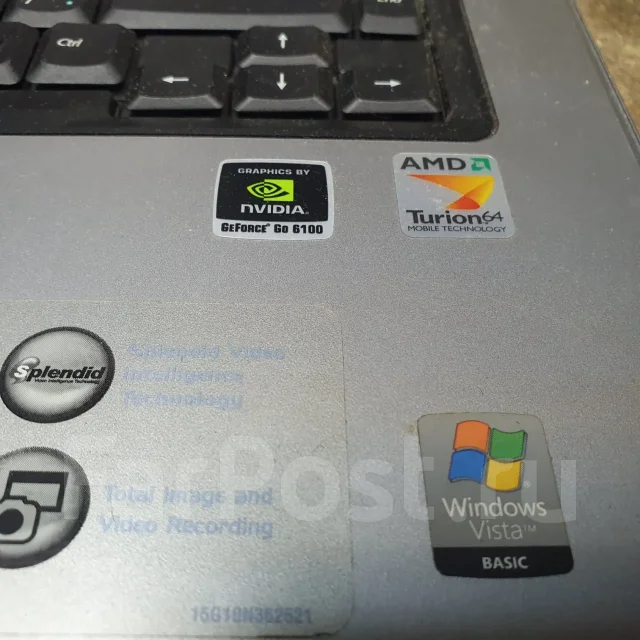 Asus. 15.4", ��� 512 ��, ���� 80���, WiFi: 1, ����������� �� 1��. ����
