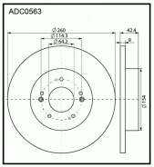���� ��������� (�����) Honda Civic VIII Saloon (FD, FA) 1.8 (FD1, FD7) 09.2005 - 02.2012 Allied Nippon ADC0563, ������ ADC0563 ����