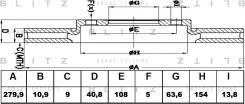 ���� ��������� ������ FORD Focus/C-Max 03-Mazda 3 03-Volvo S40 04- FORD Focus/C-Max 03-/ Mazda 3 03-/ Volvo S40 04- Blitz BS0434 BS0434 ����