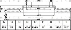 ���� ��������� �������� ������������� Hyundai Elantra 06- Blitz BS0444 BS0444 ����