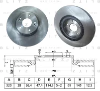 ���� ��������� �������� ������������� Hyundai i40 11-, KIA Ceed II 12-/Optima 10- Blitz BS0603 BS0603 ����