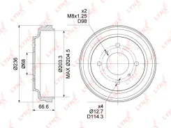 ������� ��������� Nissan Almera ������ (1��. ) LYNX 252225 ����