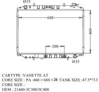 �������� NI-0238-26 Nissan Vanette 93-95 (AD Radiators) NI023826 ����