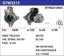 ������� HINO K13C, 24V, 6.0kW, 11 ������ 28100-2781, STW3213WD (Krauf) [A] STW3213WD ����