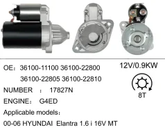 ������� ��� Hyundai Elantra 1.6 i 16V MT ��� G4ED 12v 1kw 8T (JL380) 3610011100 ����