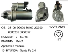 ������� ��� Hyundai Santa Fe 2.4 ��� G4KE � 2010 �. 12v 1.2kw 11T (JLJ111) 361002G000 ����