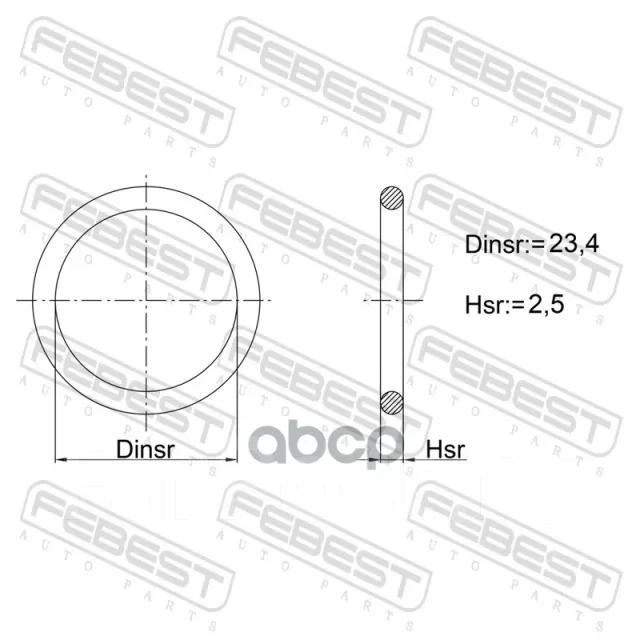 ������ �������������� 23.4x2.5 | ����/��� | Febest ���. 02400009 02400009 ����
