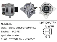 ��������� ��� Toyota Camry 2.0 VVTI � 2001 �� 2006 �. ��� 1AZFE ������ �������� 12v 100A 7PK (JL834) 270600H120 ����