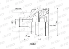 ���� ������� 38/30 Volkswagen Passat (3B3) 2000.11- INKO 301037 301037 ����