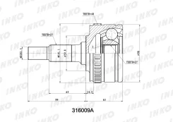 ���� ������� 27/27 ABS 48 (������� / ������) Mercedes BENZ V-Class (638/2) V 200 (95 kW) 1997.02- INKO 316009A, ������ �������� 316009A ����