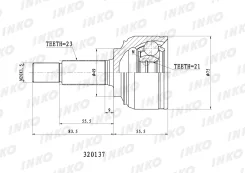 ���� �������� 23/21 (�������) Nissan Micra C+C (K12) 1.4 16V (65 kW) 2005.08- INKO 320137, �������� 320137 ����