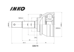 ���� ������� 27/25 (�������) Nissan Maxima II (J30) 1988.10- INKO 320174, �������� 320174 ����