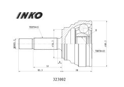���� ������� 21/25 (�������) Renault 19 (B/C53_) 1.8 16V (99 kW) 1989.06- INKO 323002, �������� 323002 ����